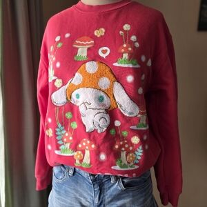 Adorable Sanrio Cinnamoroll Mushroom Graphic Crewneck Sweatshirt - XL